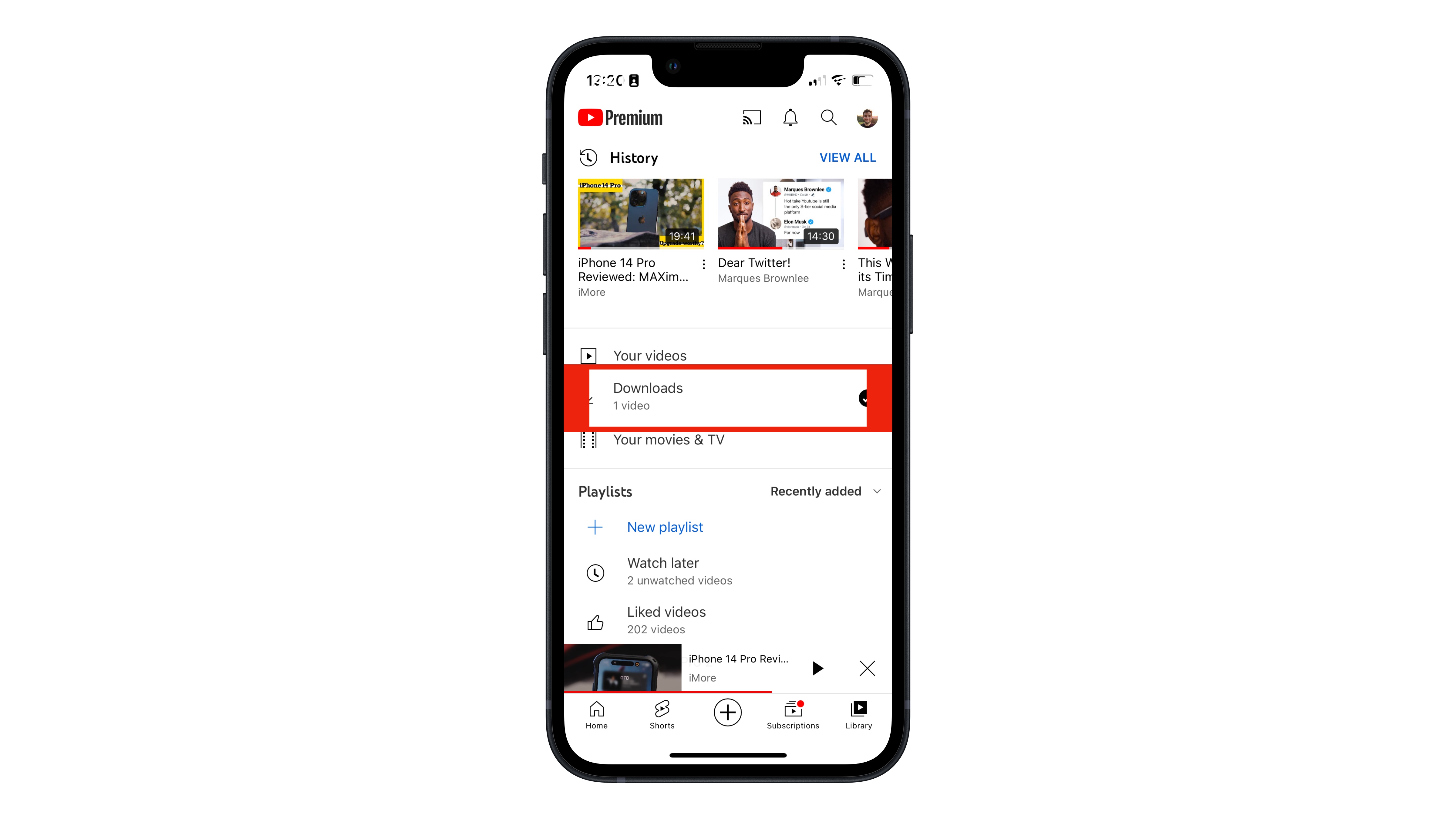 YouTube app